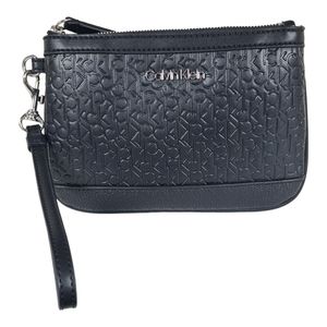 Calvin Klein Wristlet Coin Purse Black Bag Handbag CK